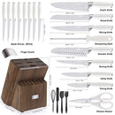 23 PCS Kitchen Knife Set with Block, Germany High Carbon Stainless Steel Chef Knife