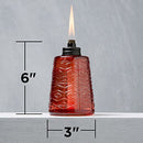 TIKI 6-Inch Molded Glass Table Torch, Red, Green & Blue (Set of 3)
