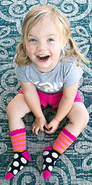 Socks Little Girls Dots/Hearts/Stripes Fashion Crew Socks 6 Pairs Pack, Multi, Small
