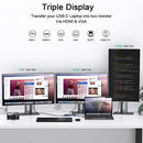 USB C hub USB 3.0 to Dual HDMI VGA Adapter Triple Display Compatible with MacBook
