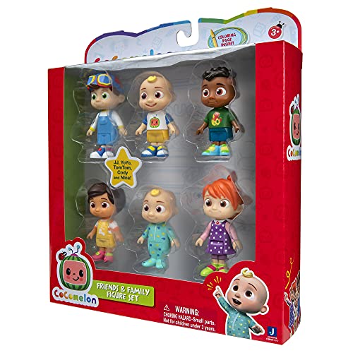 CoComelon Official Friends & Family, 6 Figure Pack - 3 Inch Character Toys
