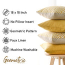 Decorative Throw Pillow Covers Set of 4 Geometric Design Linen Cushion Cover
