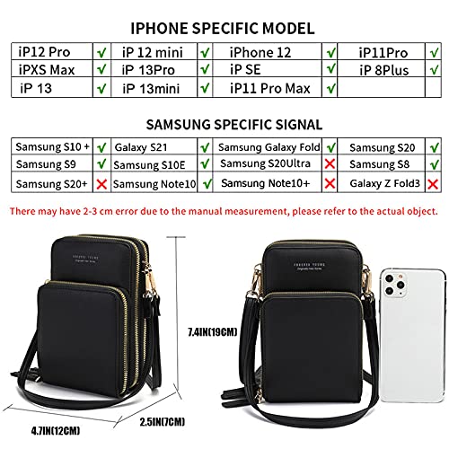 Women Touch Screen Crossbody Phone Purse, RFID Shoulder Handbags Credit Card Wallet