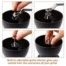 Manual Coffee Grinder with Ceramic Burrs, Hand Coffee Mill with Two Glass Jars