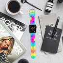 Sport Band Compatible with Apple Watch Bands  for Women Men,Floral Silicone Printed