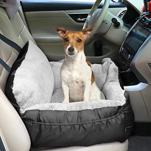 Utotol Dog Car Seat,Puppy Booster Seat Dog Travel Car Carrier Bed with Storage