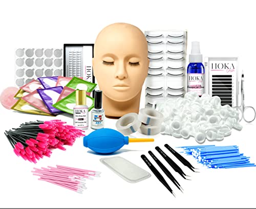 Eyelash Extension Kit: Mannequin Head Training For Beginners Esthetician Supplies