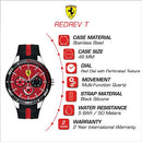 Ferrari Men's Stainless Steel Quartz Watch with Silicone Strap, Black, 22
