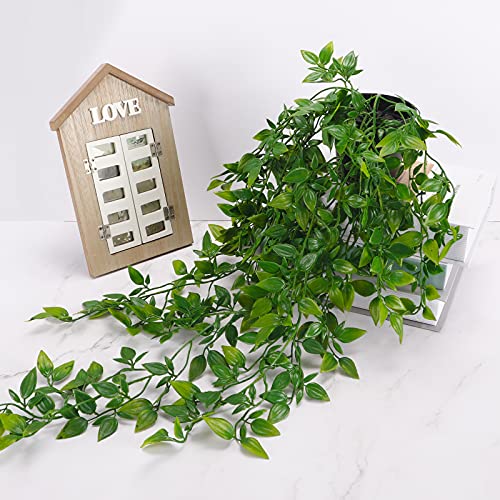 Artificial Hanging Plants Small Fake Potted Plants for Indoor Outdoor Shelf Decor