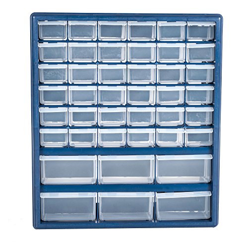 Plastic Storage Drawers–42 Compartment Organizer–Desktop Wall Mount Container