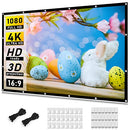 Projector Screen 120 inch, Taotique Movie Projector Screen 16:9 Foldable and Portable