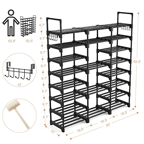 Shoe Organizer 8 Tiers Shoe Rack 36-42 Pairs Shoe and Boots Durable Metal