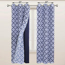 Mix and Match Curtains - 2 Pieces Moroccan Print Sheer Curtains and 2 Pieces Blackout
