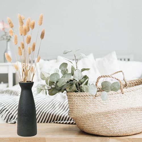 Black Ceramic Vase for Pampas Grass, Modern Boho Home Decor Style