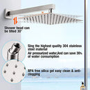 10 Inches Bathroom Rain Shower Combo Set Wall Mounted Rainfall Brushed Nickel Shower Head System Rough-in Valve Body and Trim Included,HGN