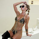 Gold Body Chains For Women Sexy - Fashion Boho Backless Full Body Chain Belly Chain Jewelry Set For Costume Party (Gold-4)