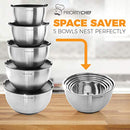 Premium Mixing Bowls With Lids, Inner Measurement Marks and Thicker Stainless Steel