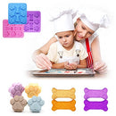 3 Pcs Silicone Molds Puppy Dog Paw & Bone Shaped 2 in 1, 8-Cavity