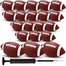 Jerify 20 Pcs Composite Leather Footballs Official Size Composite Leather Balls Composite Leather Inflatable Footballs with Pump Indoor Outdoor Footballs Bulk for Training and Recreational Play