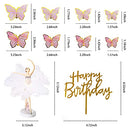 22pcs Dancing Ballet Girls Butterfly Decoration Cake Topper Cake Party Decorations