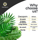 Palm Leaves Artificial -84Pcs 6 Kinds Large Small Green Fake Palm Leaf