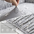 Stretch Sofa Cover Printed Sofa Slipcover 2-Piece Couch Cushion Cover Washable Spandex Furniture Protector, Small, Grey