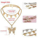 Big Butterfly Pendant Necklace Rhinestone Chain for Women Girl  Choker Necklace
