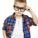 Cross Necklace for Men Figaro Chain Stainless Steel Plain Polished Cross Pendant