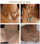 Big Butterfly Pendant Necklace Rhinestone Chain for Women Girl  Choker Necklace