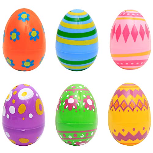 30 Pcs Printed Jumbo Plastic Eggs for Easter Egg Hunt Event, Party Favor