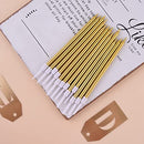 24-Count Gold Long Thin Metallic Birthday Candles, Cake Candles
