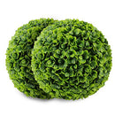 2 PCS 15.7 inch 3 Layers Artificial Plant Topiary Ball Faux Boxwood Decorative Balls