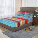 Boho Sheets Set Queen(4 PCS) Boho Colorful Tribal Striped Bed Sheets 14" 2 Pillowcases