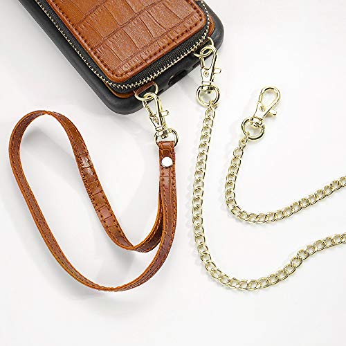 iPhone 11 Wallet Case, ZVE iPhone 11 Case with Card Holder Slot Crossbody Chain