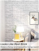 Brick Wallpaper Peel and Stick White 17.7x118.1 Inches