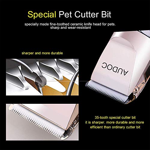 Audoc Heavy Duty Pet Professional Dog Grooming Clippers Low Noise Dog Shaver