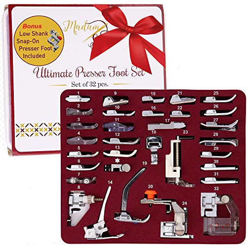 Sewing Machine Presser Foot Kit with Manual, DVD and Storage Case