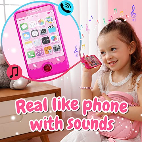 Kids Makeup Kit Girls Purse - Cute Pretend Cosmetics Mini Bag Toy Cell Phone Wallet