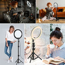 AGPTEK 10” Selfie Ring Light with 54”Tripod Stand & 2 Phone Holders,
