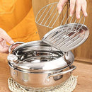 BYBYCD Stainless Steel Deep Frying Pot Japanese Style Deep Frying Pan Tempura