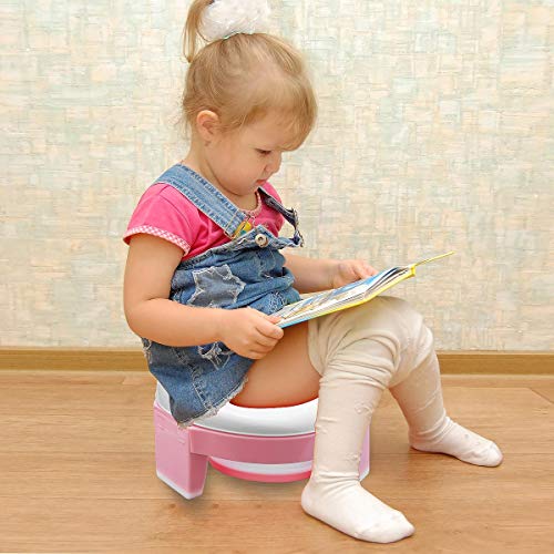 Portable Potty Seat for Kids Travel - Foldable Training Toilet Chair for Toddler