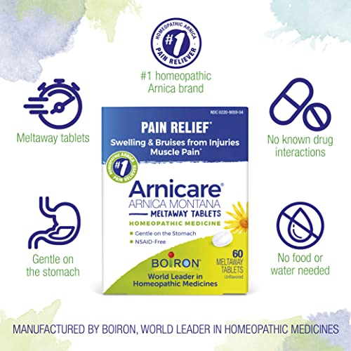 Boiron Arnicare Tablets for Pain Relief from Muscle Pain, Joint Soreness