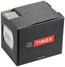 Timex 40mm Watch – Black Case Black Dial with Black & Brown Leather & Fabric Strap