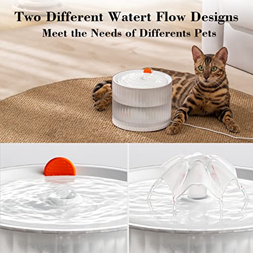 Cat Water Fountain Wireless,luti Water Fountain for Cats Inside with Wireless Pump,77OZ