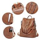 Women Backpack Purse Leather Fashion Travel Casual Detachable Shoulder Bag