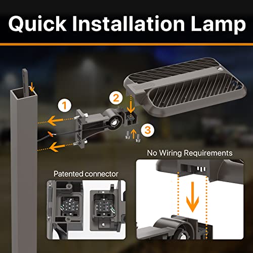 300W Led Parking Lot Light, Adjustable Arm Mount Shoebox Lights 45000lm Quick Install