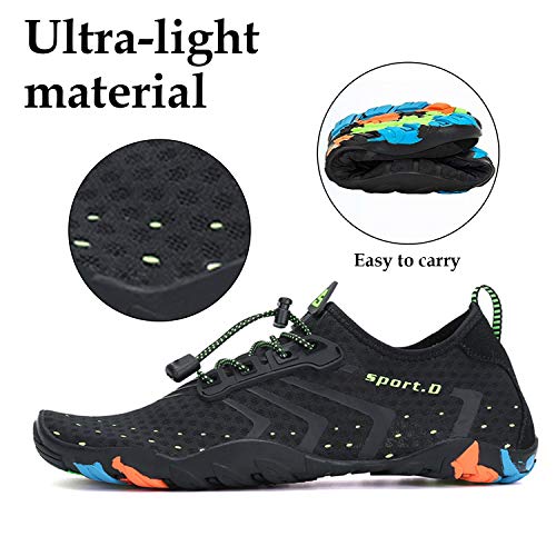 Mens Womens Water Shoes Quick Dry Beach Diving Black