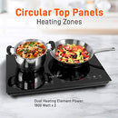 NutriChef Double Induction Cooktop 120V Portable Digital Ceramic Dual Burner
