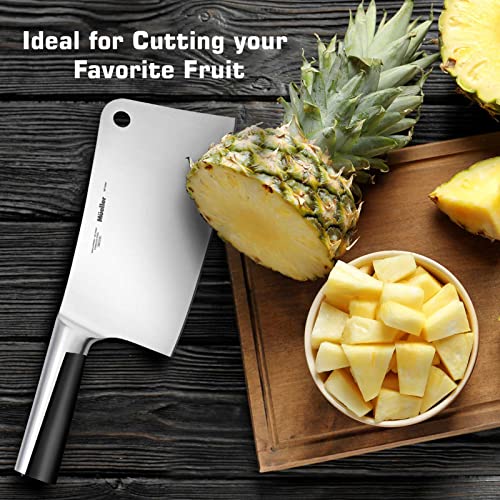 7-inch Meat Cleaver Knife, Stainless Steel Professional Butcher Chopper, Stainless Steel