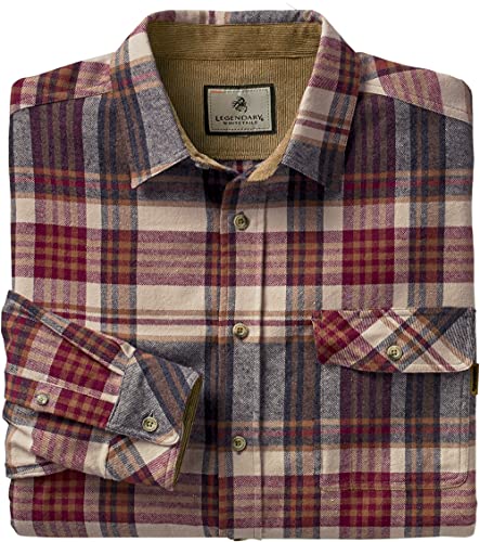 Legendary Whitetails Men's Buck Camp Flannel Shirt, Cedarwood Plaid, Large